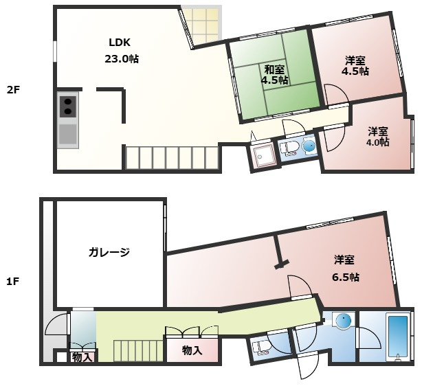 貸家(青柳町52-27)上久保邸の間取り