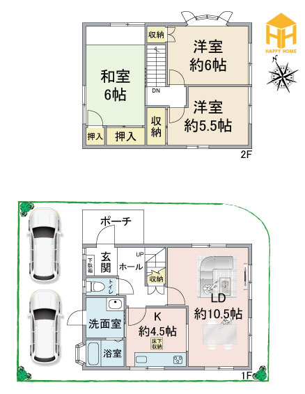 箕面市新稲6丁目中古一戸建て│3LDK+駐車2台可の間取り|※現況と図面が異なる場合現況を優先いたします。