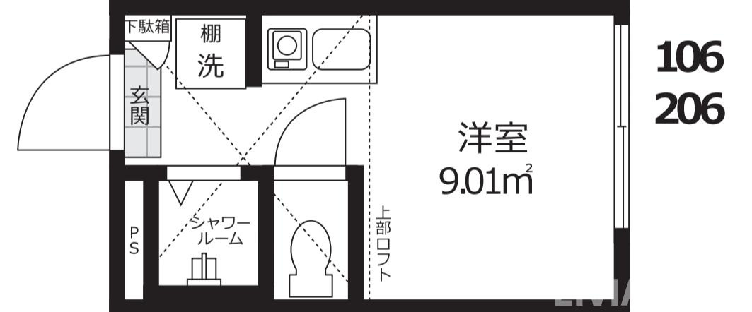 杉並区高円寺南２丁目のアパートの間取り
