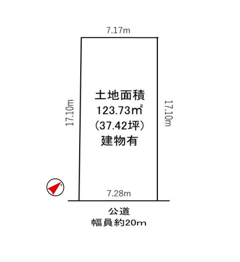 兵庫区湊町　ロードサイド売土地の土地図