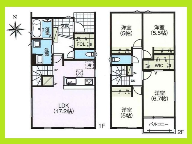 あま市甚目寺沖田の新築一戸建の間取り|◇１号棟◇