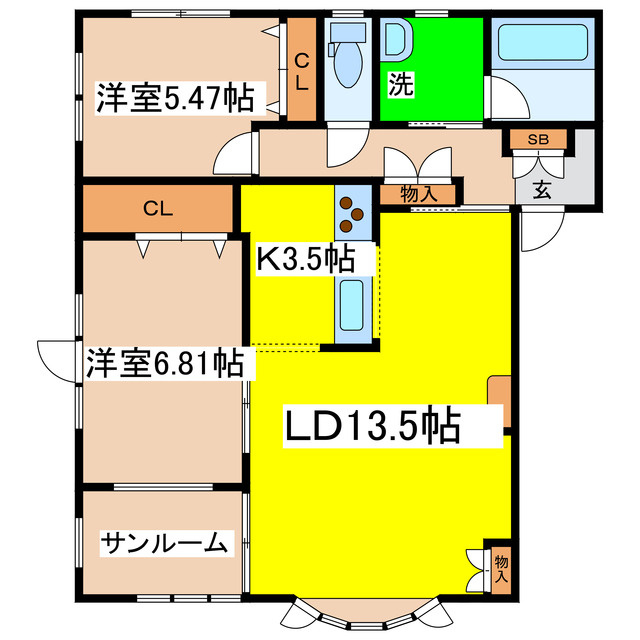 アビタパークサイド昭和Ⅱの間取り