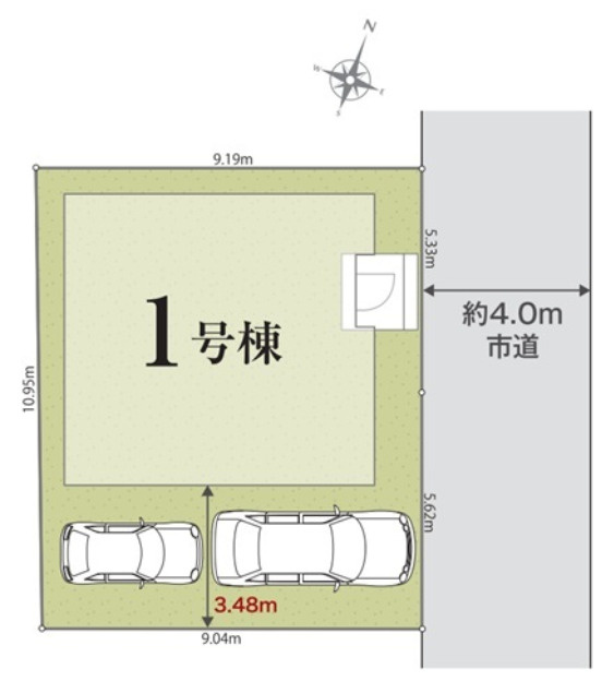 草加市苗塚町 新築分譲住宅の区画図
