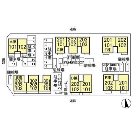 ベルレージュ Ｂの区画図