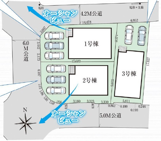 読谷村儀間2期（全3棟）の区画図|区画図♪
