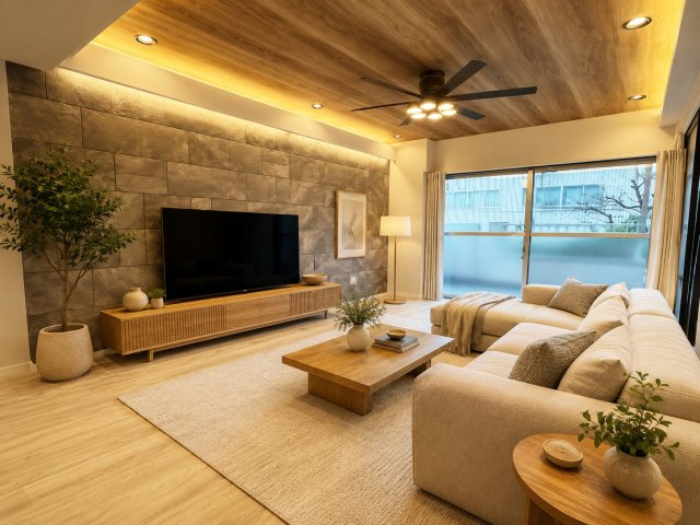 トーア千住マンション◆リノベマンション◆北千住駅歩12分の居間・リビング|デジタルステージング画像です