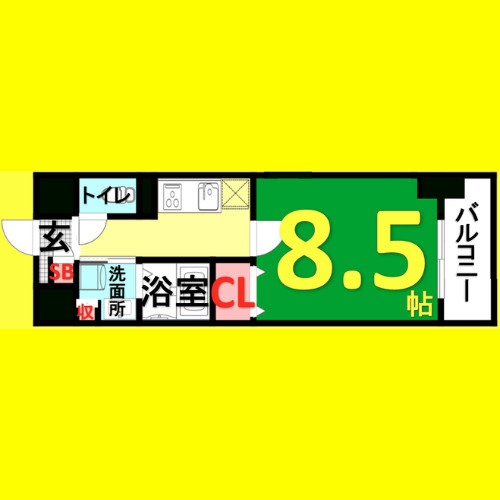 ヴェーラ カーサ ウルバーナ　名古屋市賃貸　仲介手数料無料の間取り