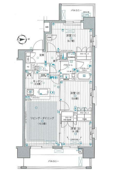 パレステージ町屋壱番館の間取り
