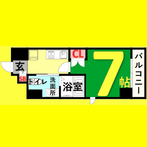 フローライト徳川　名古屋市賃貸　仲介手数料無料の間取り
