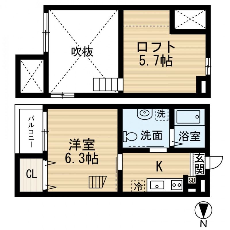 Ｋｏｈｉｍａｒｉ志賀本通の間取り