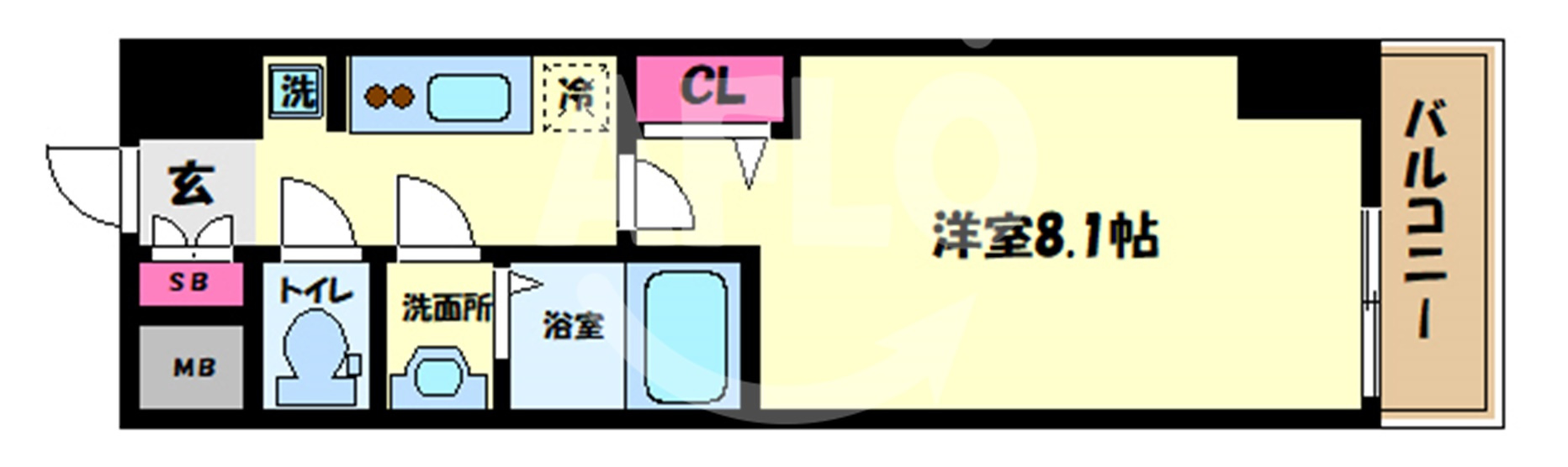 プレサンス谷町九丁目駅前の間取り|プレサンス谷町九丁目駅前　間取り