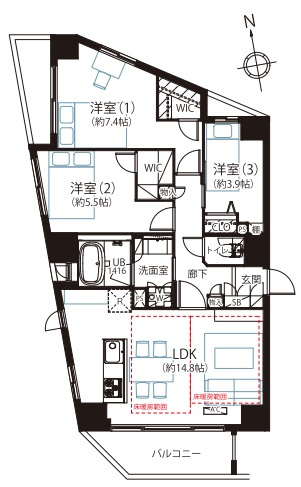 ザ・パームス東中野Ⅱの間取り