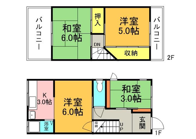 【間取り】 | 山城町3丁目貸家