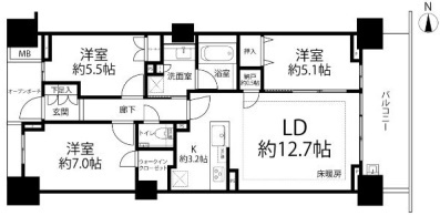 プラウドシティ加賀学園通りの間取り