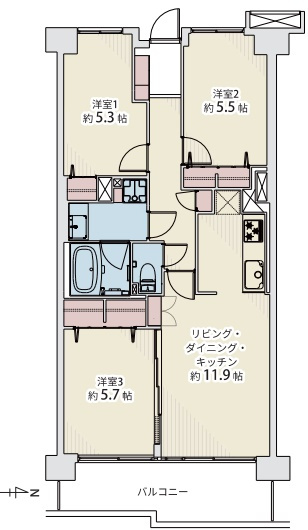 シティプラザ富士見町の間取り