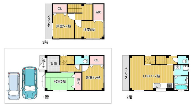 高倉町2丁目戸建の間取り