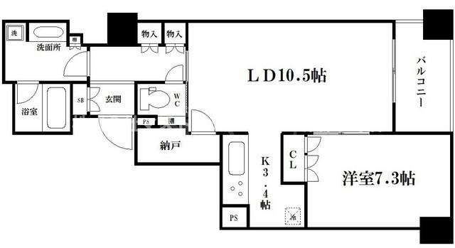 ブランズタワー大阪備後町の間取り