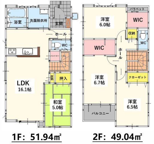 Bloom若松区浜町2丁目2期の間取り|4LDKのゆとりある間取りで、家族それぞれのプライベート空間を確保できます。