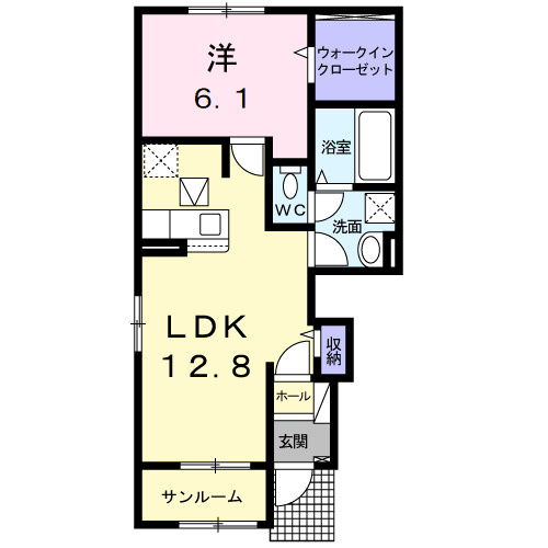 プルメリア　イースト　Ｄの間取り