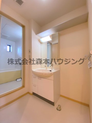 【洗面所】 | 　シャーメゾン岡山B棟 | スペースが確保できる洗面所です
