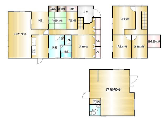 久留米市日吉町の中古一戸建の間取り