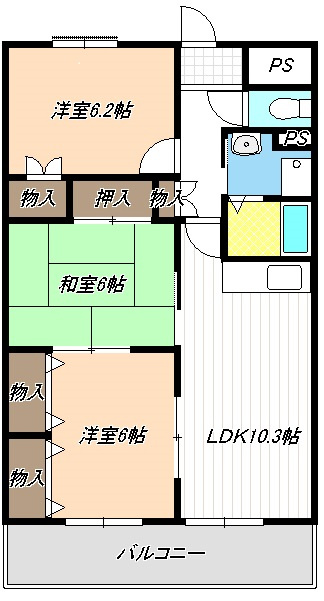 メルベーユ当知の間取り