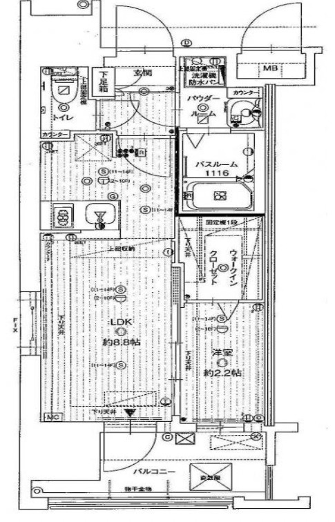 グランフォーレ箱崎プレミアの間取り|使いやすい間取りです。