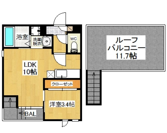 Grandtic K1(グランティックケーワン)の間取り|使いやすい間取りです。