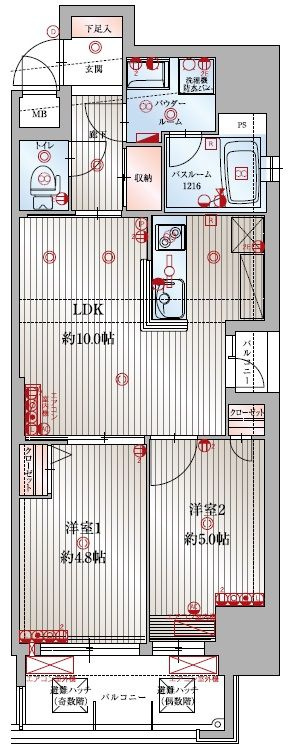 アクタス博多駅東2スクエアの間取り|使いやすい間取りです。