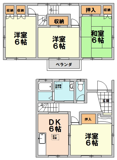 【間取り】 | 加須市花崎4丁目貸家 | 図面と現況が異なる場合は現況優先とさせていただきます。
