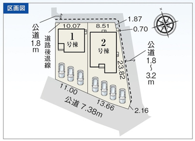 【区画図】 | 浜松市中央区江之島町 新築建売 1号棟 | 1号棟の区画図です