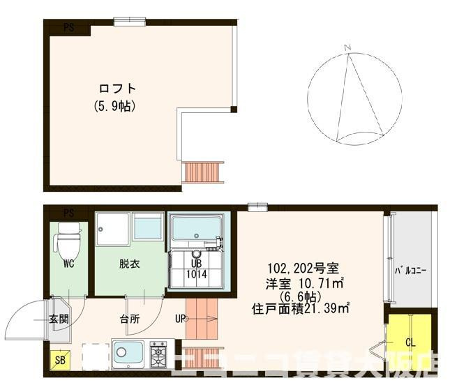 大阪市旭区高殿６丁目のアパートの間取り