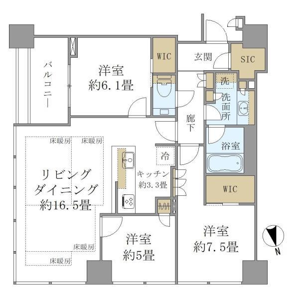 白金ザ・スカイ東棟の間取り