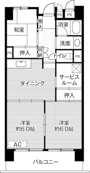 ビレッジハウス成田吾妻タワー1号棟の間取り