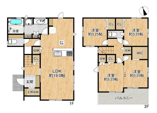 【間取り】 | 明石市魚住町中尾　新築戸建　1号棟