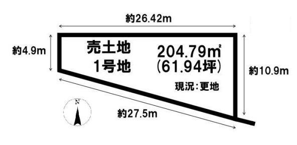 橿原市木原町　１号地　建築条件なし土地