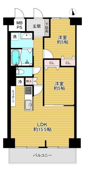 【間取り】 | ネオコーポ大阪城公園2号館