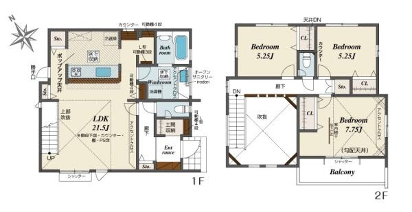 横須賀市津久井１丁目の新築一戸建の間取り