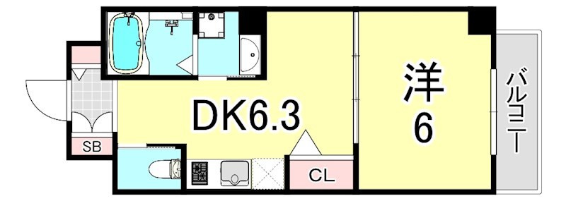 大阪市西淀川区柏里３丁目の賃貸マンションの間取り