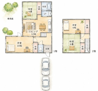 【間取り】 | 前⽥２条９丁⽬ ⼾建