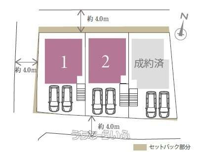 豊見城市名嘉地（全3棟）ラスト2号棟の区画図