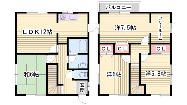 青山貸家Bの間取り