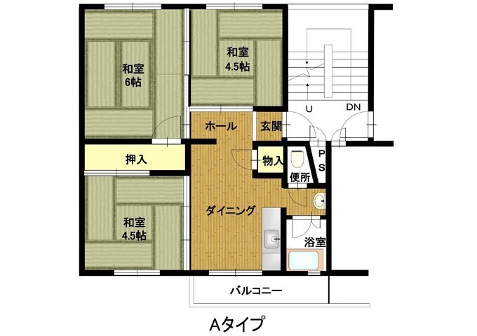 東垂水（１・２） 3号棟の間取り