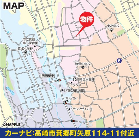 【新築】高崎市箕郷町矢原　限定１棟　いろどりアイタウン　新築建売の地図
