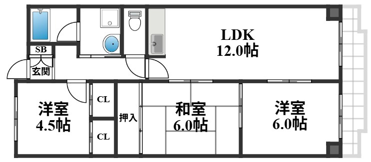 ラルゴ久宝寺の間取り