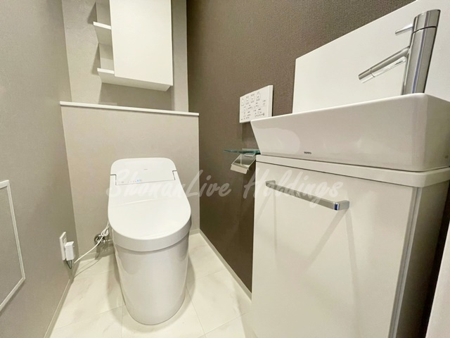 茅ヶ崎市十間坂１丁目の賃貸マンションのトイレ|清潔感のあるトイレです