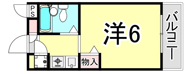 西宮市門戸荘の賃貸マンションの間取り