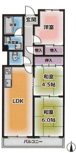 惣町サンハイツの間取り