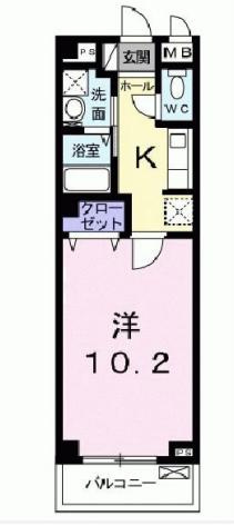 西宮市越水町の賃貸マンションの間取り