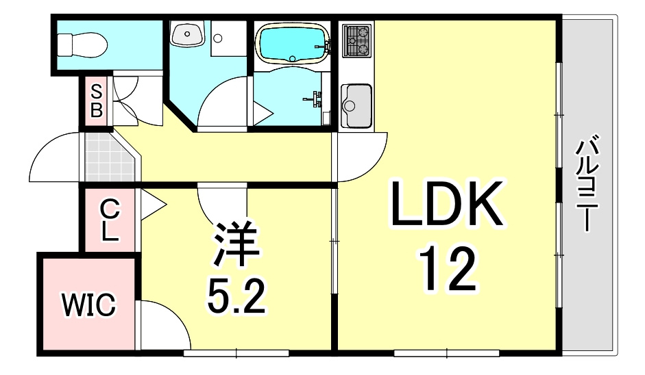 西宮市南昭和町の賃貸マンションの間取り